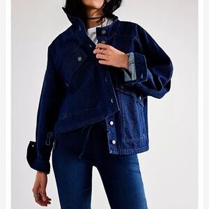 Free People We The Free Casey Denim Jacket Size Large NWOT